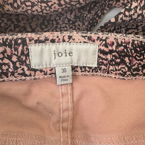 Joie Women's Moto Cargo Skinny Animal Print Blush Pink Pants Size 30 - Picture 12 of 12